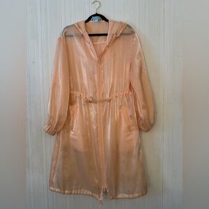 Iridescent Peach Midi length Jacket